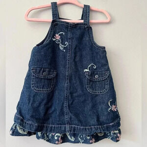 Denim Embroidered Dress |  3-6M Baby Girl